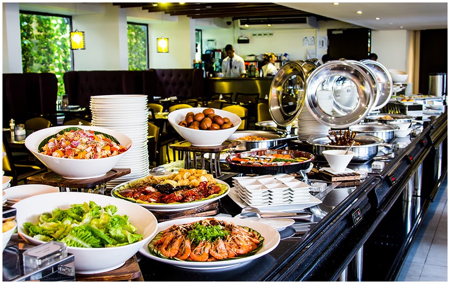 at an expensive buffet for a lifetime